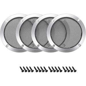 uxcell 3" Speaker Grill Mesh Covers - Silver (4-Pack)